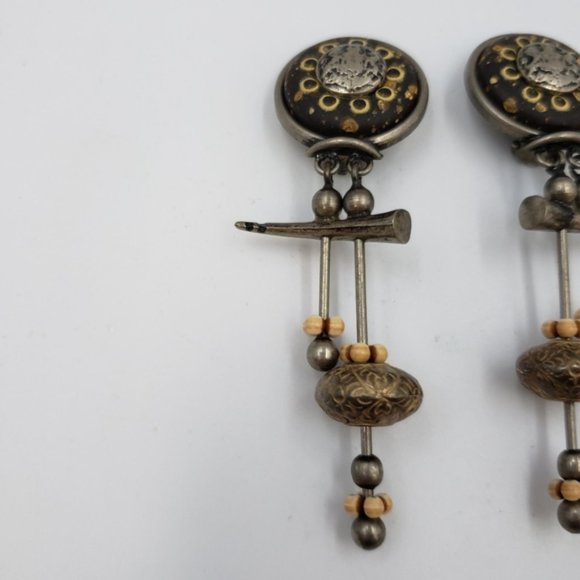 Asian inspired Steampunk Goth Clip On Earrings - Picture 4 of 9